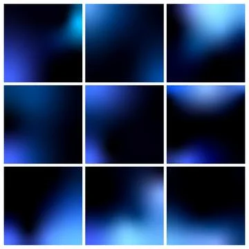 Blue dark vector blur gradient background set for UI design Ilustración de archivo