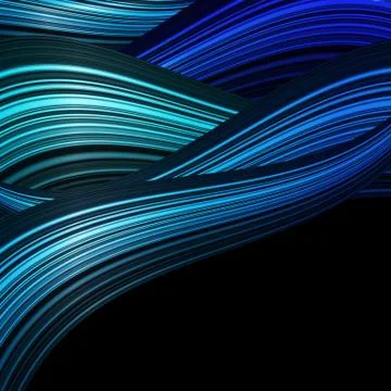Blue dark wave vector background Stock Illustration