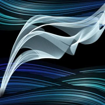 Blue dark wave vector background Stock Illustration