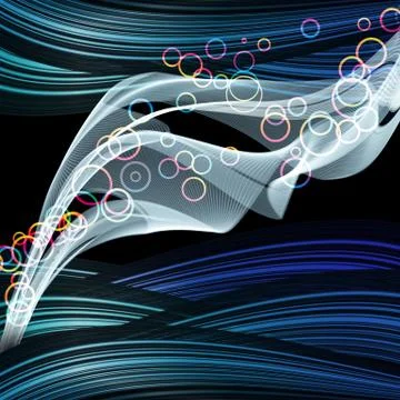 Blue dark wave vector background Stock Illustration