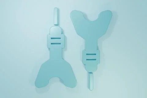 Blue Dart arrow icon isolated on blue background. Minimalism concept. 3D re.. Stock Illustration