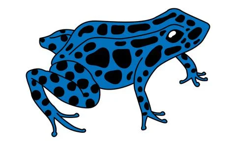 Blue dart frog vector illustration isolated on white background Stock Illustration