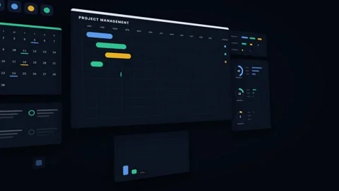 Blue Dashboard Left Angle Project Panels Dark UI Loop 스톡 동영상 342603670
