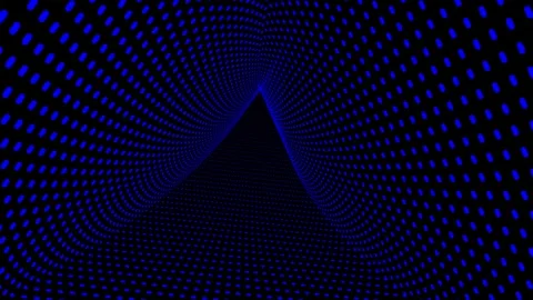 Blue Dashed Triangle Tunnel Abstract Motion Loop Stock Footage 336467907