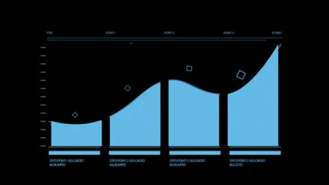 Blue Data Analysis Chart Showing Trends and Key Points in Business Analytics Stock Footage 341922416