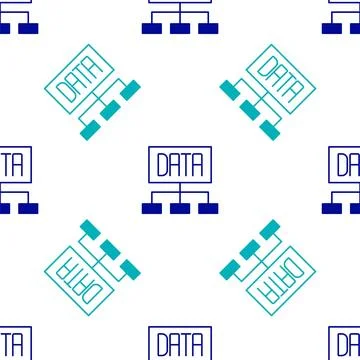 Blue Data analysis icon isolated seamless pattern on white background. Business Stock Illustration