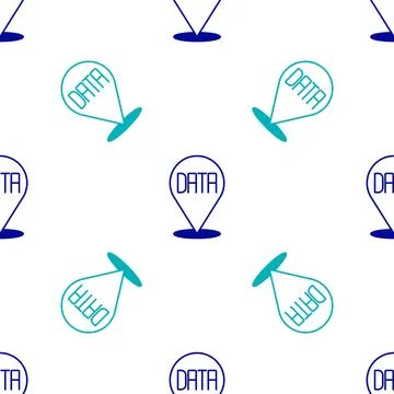 Blue Data analysis icon isolated seamless pattern on white background. Business Stock Illustration