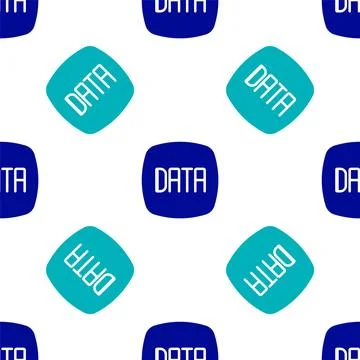 Blue Data analysis icon isolated seamless pattern on white background. Business Stock Illustration