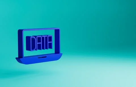 Blue Data analysis icon isolated on blue background. Business data analysis Stock Illustration