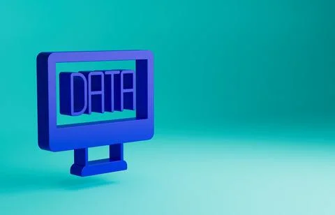 Blue Data analysis icon isolated on blue background. Business data analysis Illustrazione stock