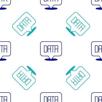 Blue Data analysis icon isolated seamless pattern on white background. Busi.. Stock Illustration
