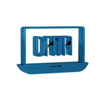 Blue Data analysis icon isolated on transparent background. Business data a.. Illustrazione stock