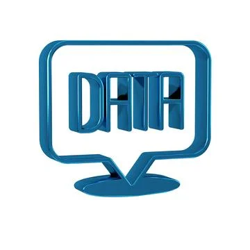 Blue Data analysis icon isolated on transparent background. Business data a.. Stock Illustration