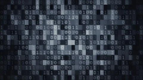 Blue data blocks and binary digits background loop Stock Footage 100797879