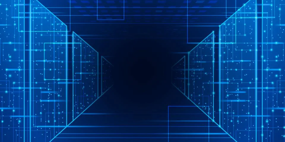 Blue data center abstract vector background. Stock Illustration