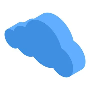 Blue data cloud icon, isometric style Stock Illustration
