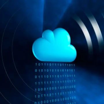 Blue data cloud matrix stream 库存插图