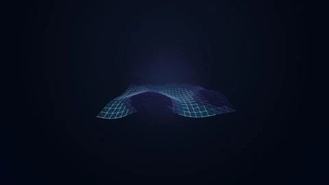 Blue Data Grid Surface Loop - 3D Digital Connection Tech Background Stock Footage 341568035