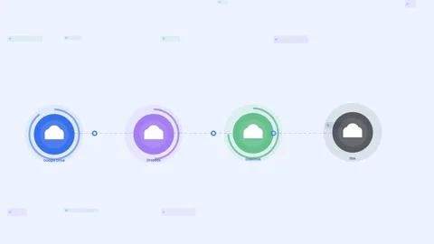 Blue Data Migration Transfer Services Flat Design Loop Stock Footage 342605187
