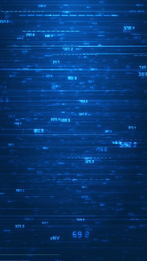 Blue data numbers speed horizontal streaks, glowing statistics, blurred digital Stock Footage 340568143
