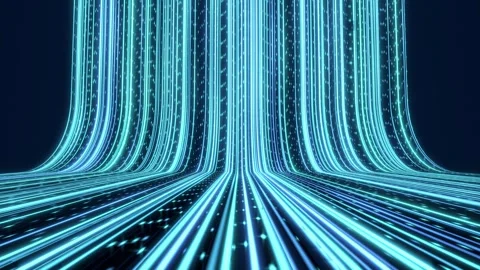 Blue data optical flow future channel background Stock Footage 337816505