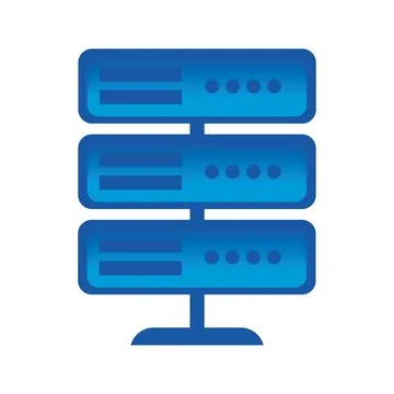 Blue data server rack Stock Illustration