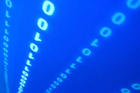 Blue data space Stockfoto's