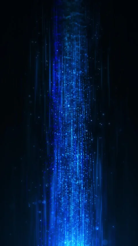 Blue data speed light streak background fast glowing particles, horizontal motio Stock Footage 340525644