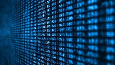 Blue Data Storm Glitch Background Video stock 72640803