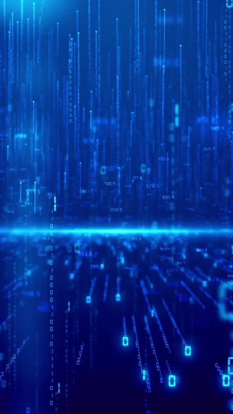 Blue Data Stream Analytics Digital Information Background 스톡 동영상 341358160