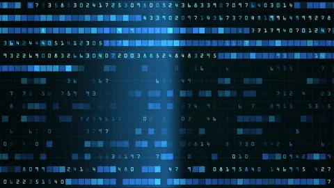 Blue Data Stream Digital Code Background With Binary Numbers Tech Theme Stock Footage 323187190