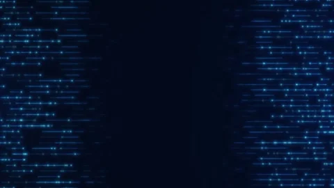 Blue data stream interface on dark background, futuristic digital technolog.. Video stock 340812569