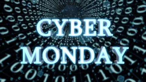 Blue Data Tunnel Cyber Monday Concept Loop 4K Stock Footage 82908175