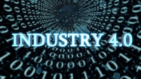 Blue Data Tunnel Industry 4.0 Concept Loop 4K Video stock 82914932