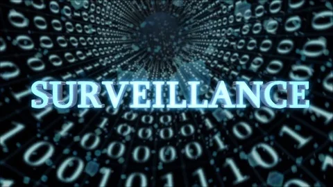 Blue Data Tunnel Surveillance Concept Loop 4K Video stock 82925397