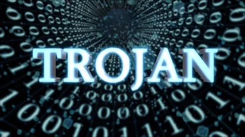 Blue Data Tunnel Trojan Concept Loop 4K Video stock 82925496