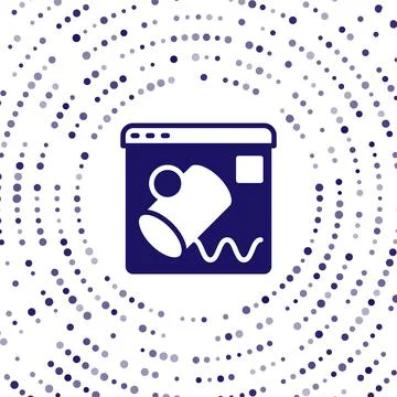 Blue Data visualisation icon isolated on white background. Abstract circle Illustrazione stock