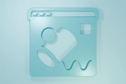 Blue Data visualisation icon isolated on blue background. Minimalism concep.. Illustrazione stock