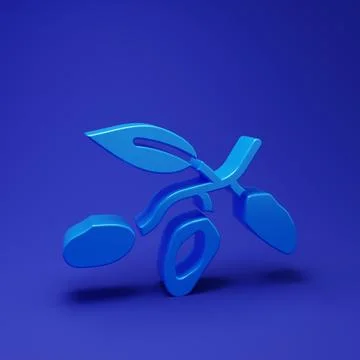 Blue Date fruit icon isolated on blue background. Minimalism concept. 3D re.. Stock Illustration