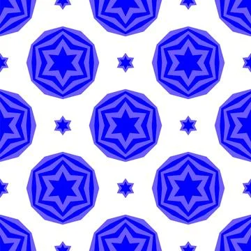 Blue David Star Seamless Background Blue David Star Seamless Background. J... 写真素材