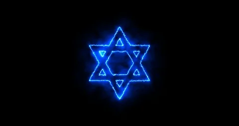 Blue David star symbol Stock Footage 100343011