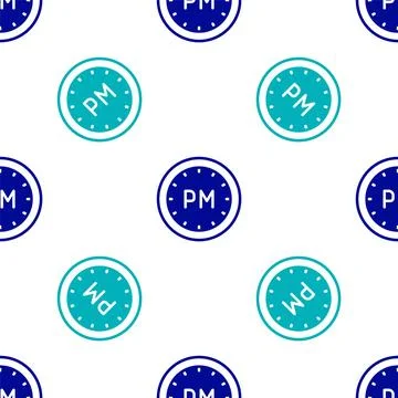 Blue Day time icon isolated seamless pattern on white background. Time symb.. Illustrazione stock