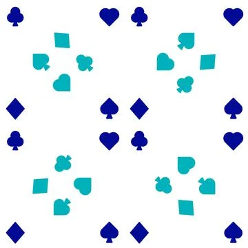 Blue Deck of playing cards icon isolated seamless pattern on white background Stock Illustration