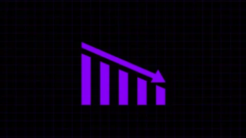 Blue Declining financial chart animation showing market loss Stock Footage 331897902