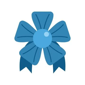Blue decorative bow icon symbolizing gift celebration Stock Illustration
