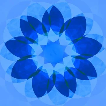 Blue Decorative Flower Stock Illustration