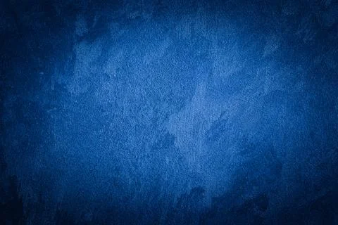 Blue decorative plaster texture with vignette. Abstract grunge background w.. Stock Photos