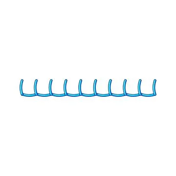 Blue decorative sewing stitch line creating border Stock Illustration