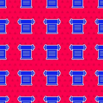 Blue Decree, paper, parchment, scroll icon icon isolated seamless pattern on red Illustrazione stock