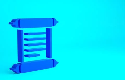 Blue Decree, paper, parchment, scroll icon icon isolated on blue background.  Illustrazione stock